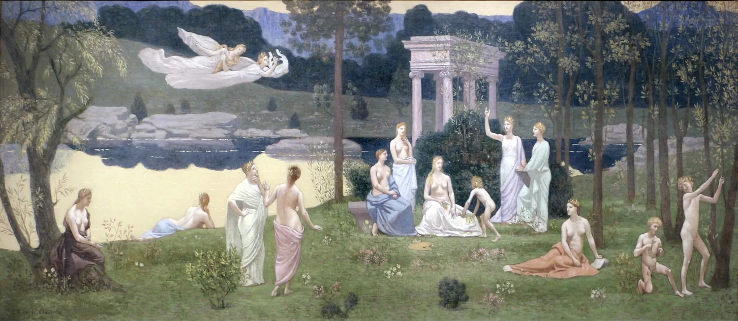 Pierre Puvis de Chavannes - il boschetto sacro, diletto delle arti e delle muse
